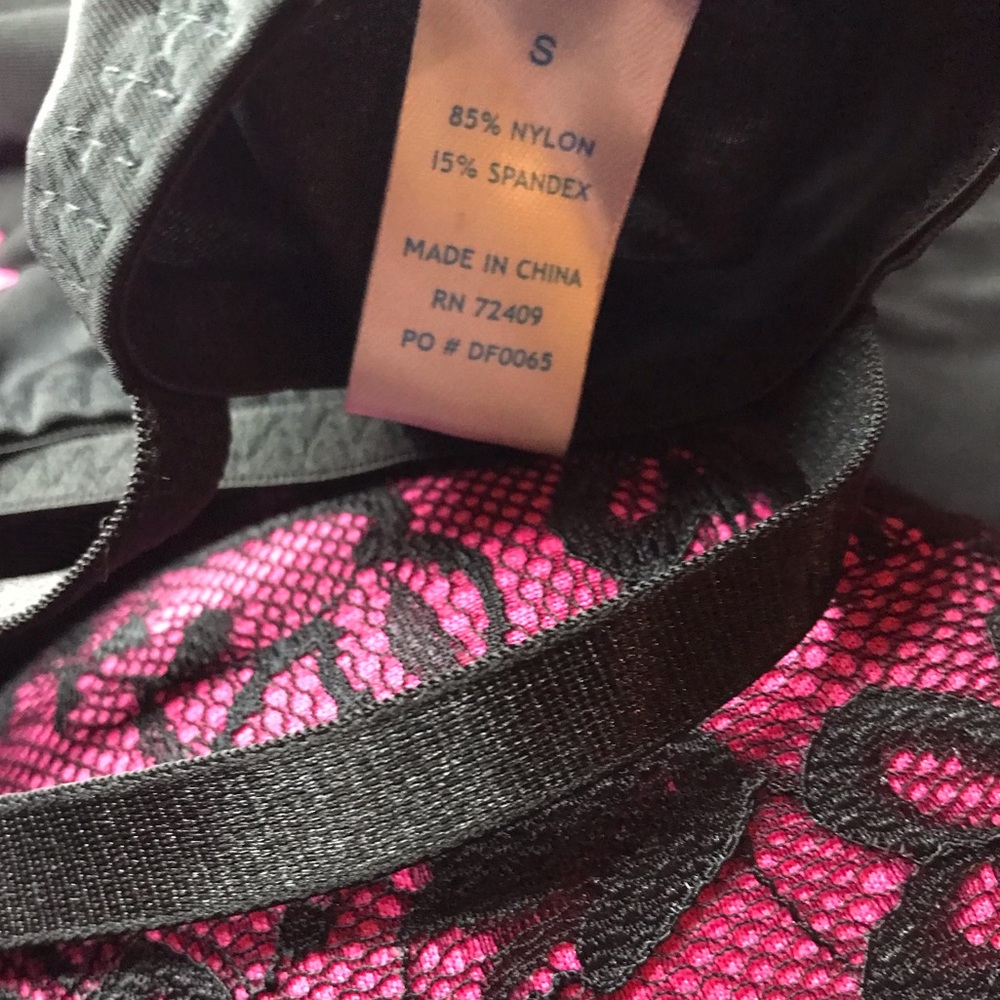 💗3/$15 Black pink lace lingerie push up chemise camisole bow detail sexy - Picture 8 of 11